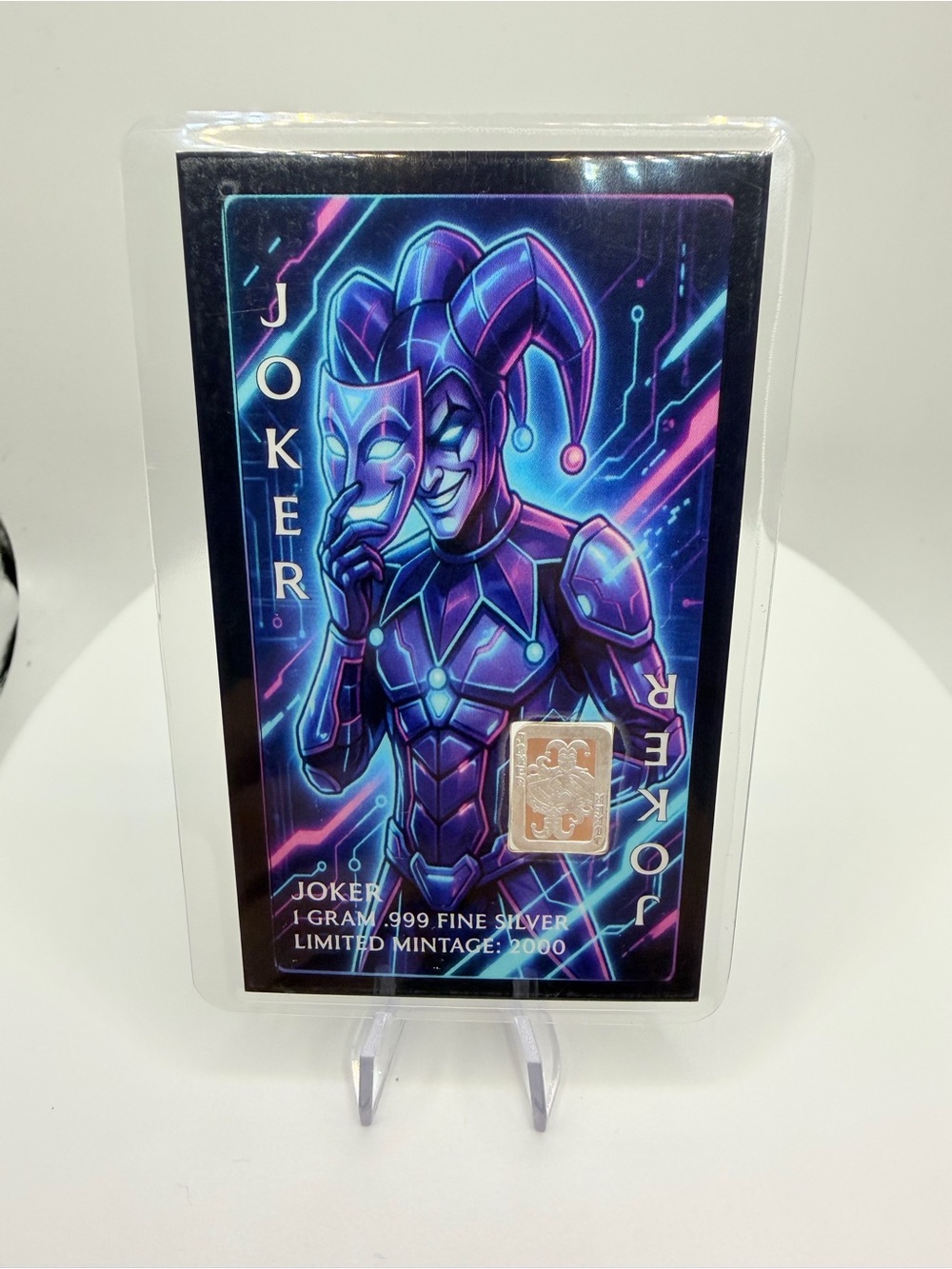2026 Hayleybug Mint JOKER 1 Gram .999 Silver Art Bar Carded — Rare Mintage! 🃏✨